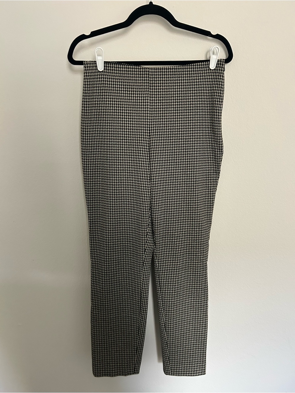 H&M Dress Pants Women’s Black & Beige Houndstooth Stretch Elastic Waist